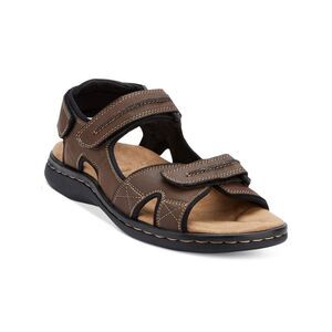 NWT DOCKERS Mens Brown Cut Out Cushioned Newpage Open Toe Sandals Shoes 11 M